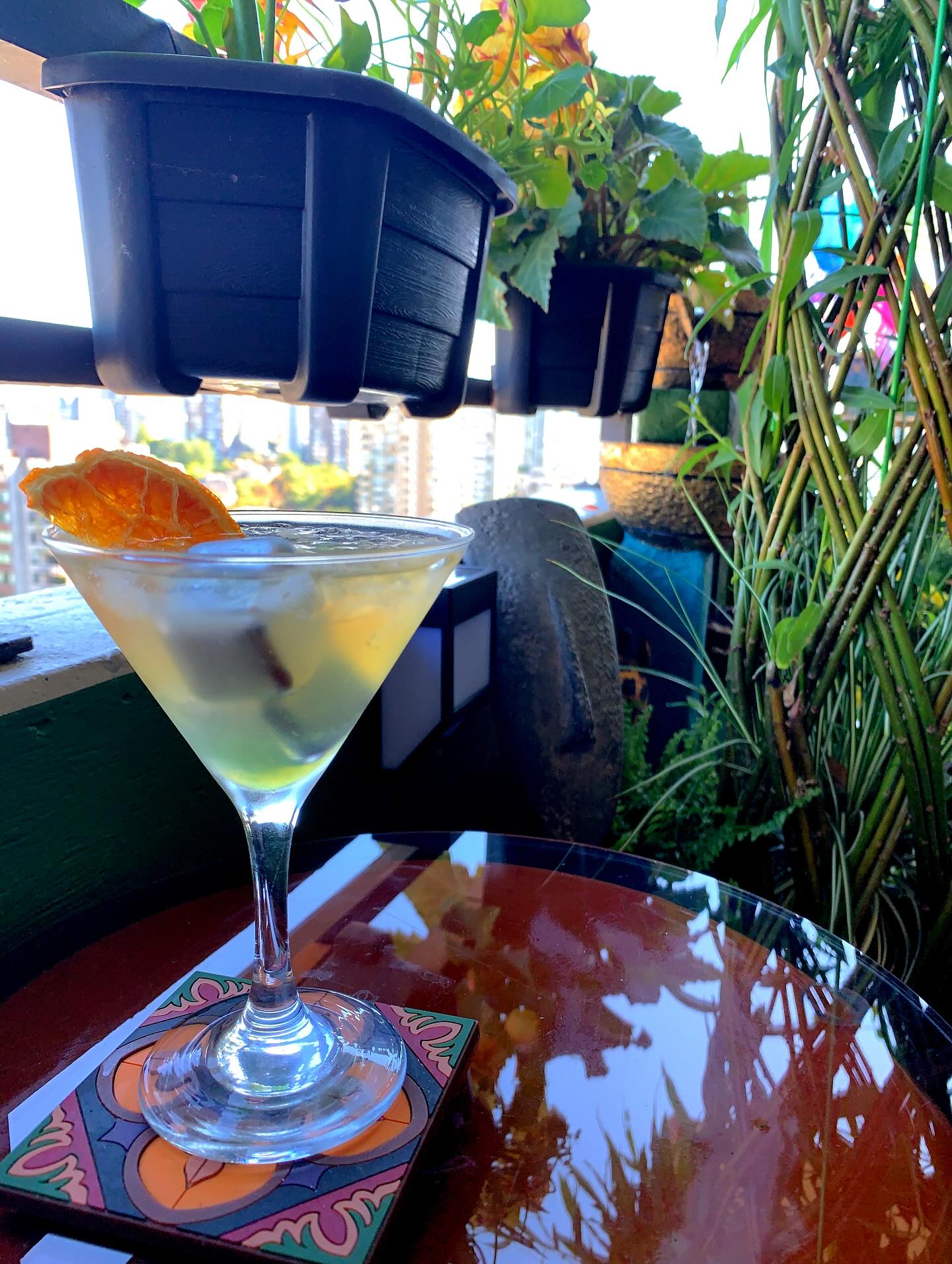 I just wanted simple! Some dry vermouth, Endeavor Pink Gin from @tldistillery fresh squeezed lime juice, dried orange, stirred in crushed ice and silver reusable ice cubes!  It got hot today!